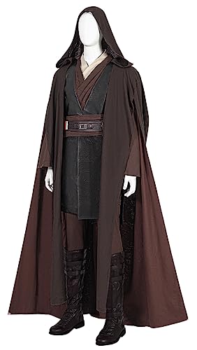 Forwacos Anakin Skywalker Costume Kids Adult Cosplay Tunic Pants With Robe Belt Deluxe Uniform For Halloween (Kids Brown (No Shoes), X-Small) #TOP1