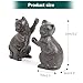 Sungmor Cast Iron Cat Sculpture Decorative Bookends, Animal Book End for Shelves Vintage Home Office Decor, Funny Bookend to Hold Books, Set of 2 Antique Brown Cat Statues