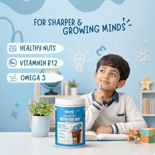 Image of Troovy Healthy Chocolate Milk Mix | Made with goodness of Millets, Nuts & Protein Blend | Made with Jaggery, No Processed Sugar | 350g Pack