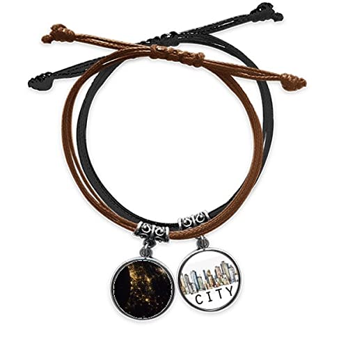 Éclairage de nuit sur l'amérique bracelet corde cuir Sidi
