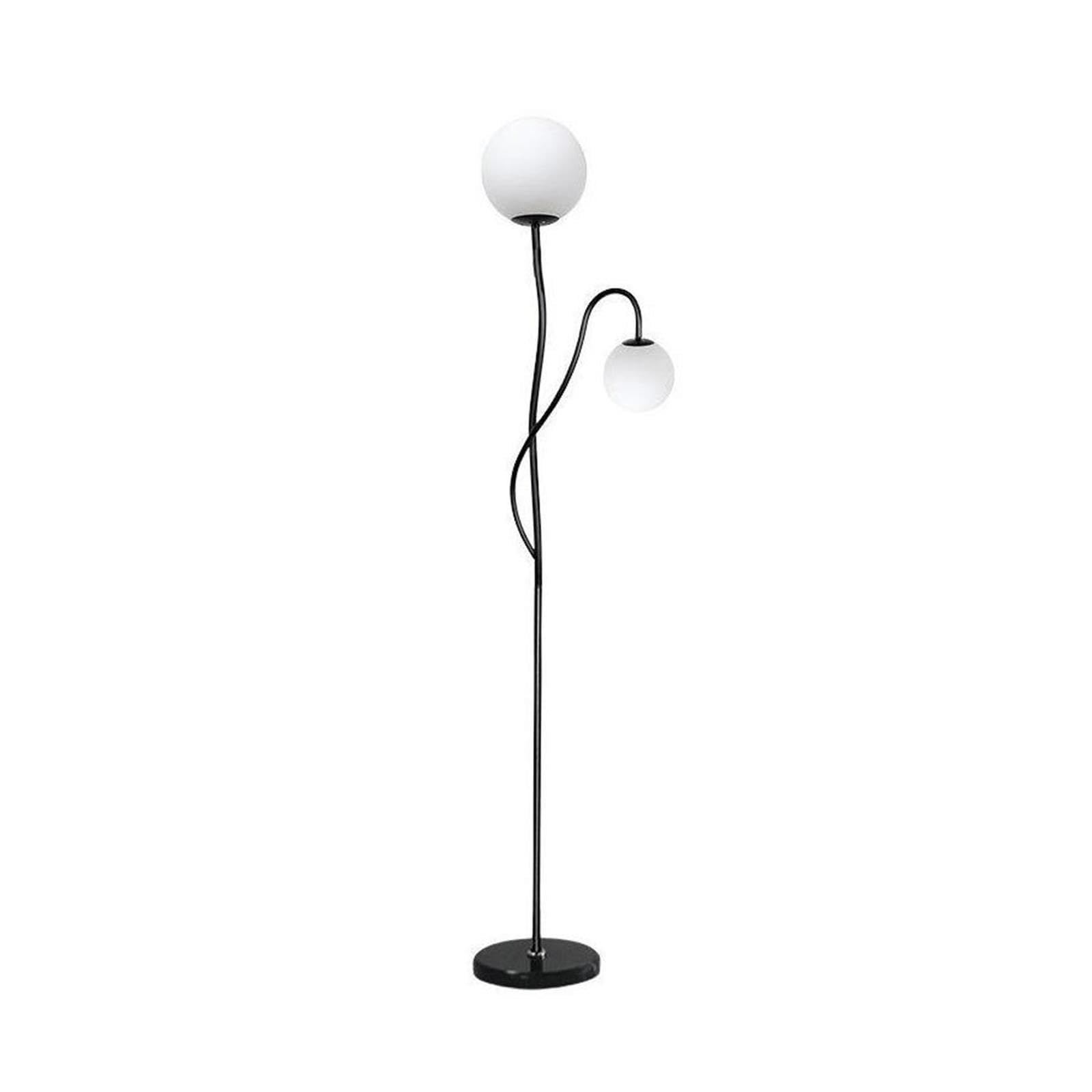 Soggiorno Lampada da terra a pedale con paralume sferico a LED tricolore