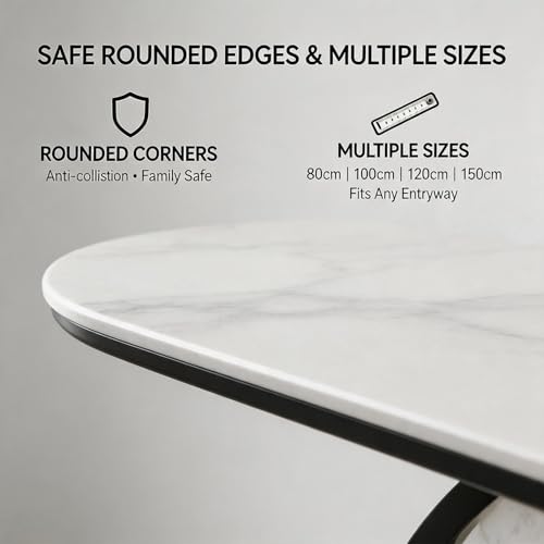 Mesa de entrada estrecha para pasillo pequeño de mármol 7