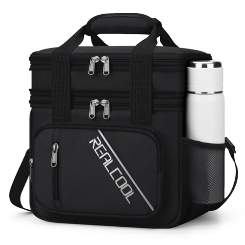 RealCool Lunch Bag, Insulated Lunch Box for Men Women, Double Deck Leakproof Soft Cooler Bag with...