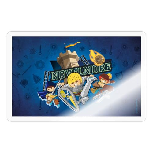 Spreadshirt Playmobil Novelmore Gwynn, Arwynn Und Dario Da Vanci Sticker Aufkleber, 10 x 10 cm, Transparent glänzend