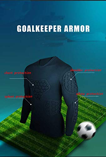 image for Qikegoods Men's Long Sleeve Padded Compression Shirt Football Protecti