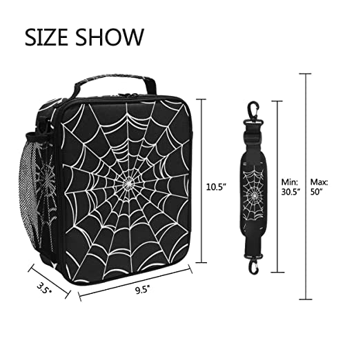 Goth Spider Web Lunch Box Halloween Insulated Lunch Bag Reusable Cooler Lunch Tote Bag Portable Lunch Bag With Shoulder Strap For Boys Girls Women Men School Work Outing #TOP4