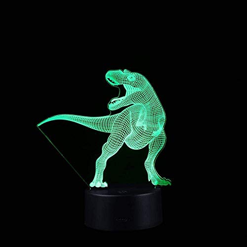 Preisvergleich Produktbild Dinosaurierlicht LED 3D beleuchtete Lampe Optischer Schreibtisch Nachtlicht mit 7 farbwechselnden kreativen Schlafzimmer LED Tierlampe mit Acrylplatte