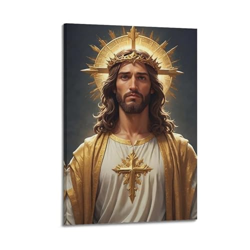 Poster chrétien Jésus cadeau idéal baptême communion ou mariage