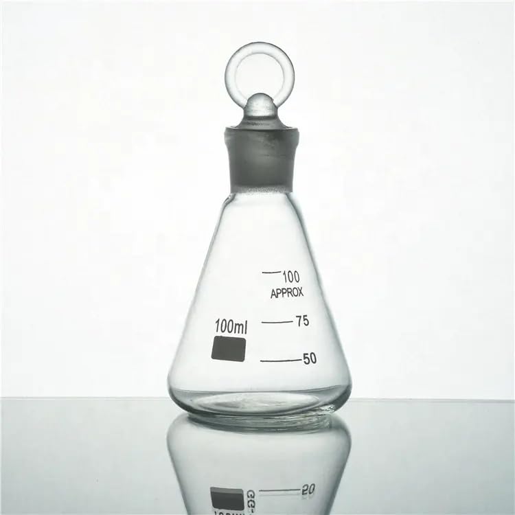 Borosilicate Conical Flask 500 ML With Socket And One Glass Stopper |Pack of 1 |-image-11