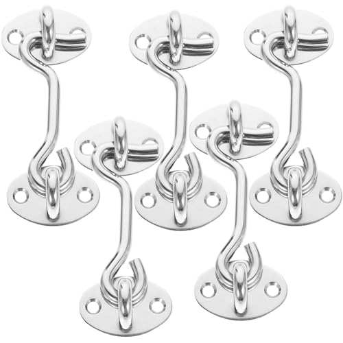 SOLUSTRE 5pcs Stainless Steel Wind Hook Door Lock Hook Easy Install for Windows Doors Barn Gates