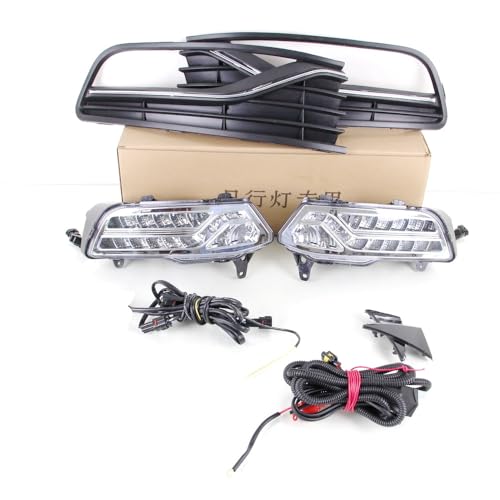 July King LED Daytime Running Lights With Cover Compatible for Volkswagen Polo 2014-2018 Without Fog Lamp Version, LED DRL+ LED Fog Lamp + Yellow Turn Signals Light