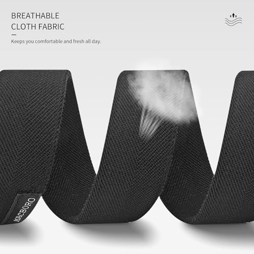 Men's Stretchable Elastic Belt, Nickel-Free TSA Approved Non-Metal Belt, Big and Tall Hypoallergenic Belt 1.38"4