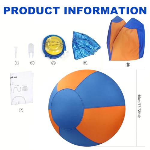 Hüteball für Hunde, 45, 7 cm großer PVC-Hüteball mit Polyester-Überzug mit Reißverschluss, kratzfest, interaktives Mehrzweckspielzeug für Pferde und Schafe, Hundeball, Hundespielzeug, Ball für Hun