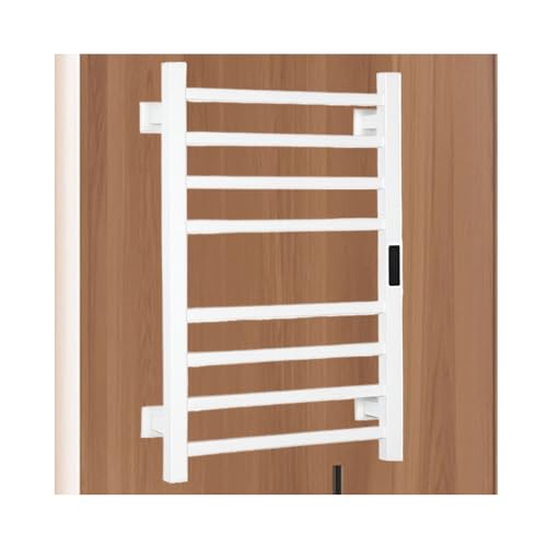 Blanco, línea Derecha, Acero Inoxidable para secar Toallas y Prendas, toallero con radiador para baño, toallero calefactable de Pared para baño.