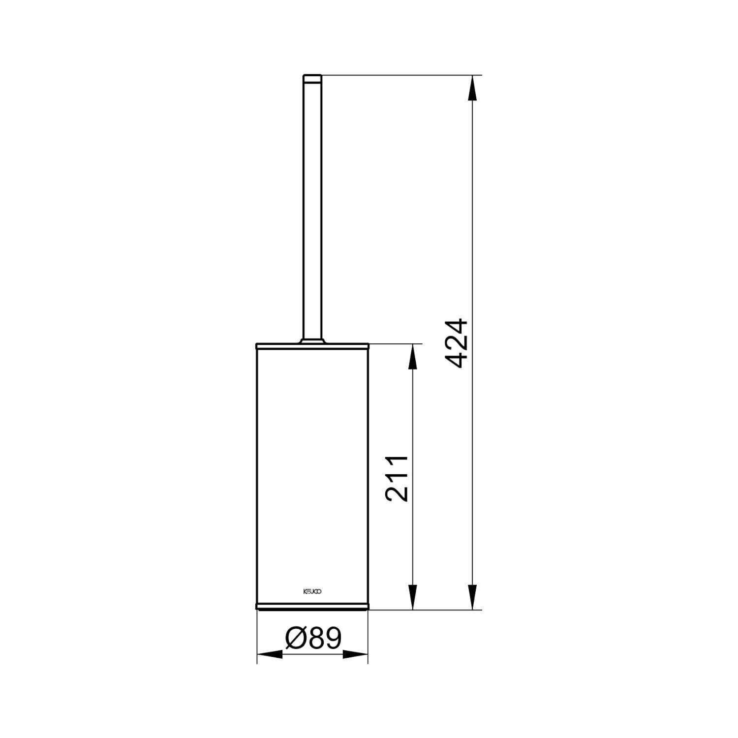 KEUCO Moll Set aus WC-Bürstengarnitur & 4 Bürstenköpfen, Standmodell, Chrom | Bürstengarnitur mit Metallgehäuse und Bürste, Ersatzköpfe schwarz, Bürstenhalter mit Klobürste