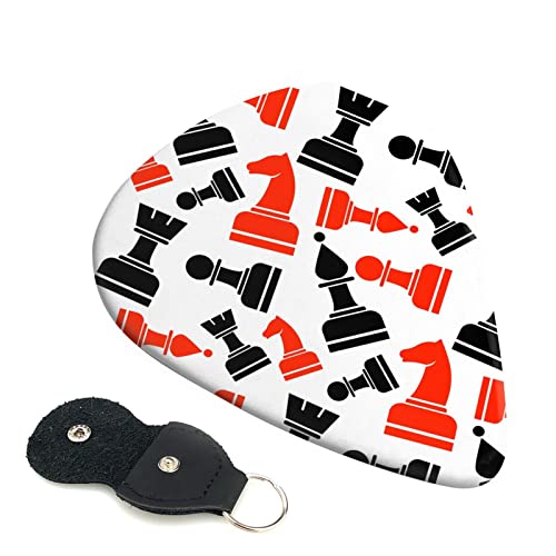 ギターピック 6枚セット 0.46mm 0.71mm 0.96mm エレキギター ベース用ピック ウクレレ ギター ABS素材 エレクトリック アコースティック 弦楽器 初心者 トライアングル ピック( おもしろ チェス柄 )