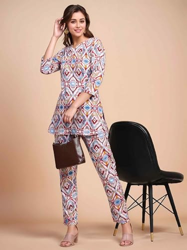 Image of RICHIK Women's Co-ord Set|Kurta Set for Women|Printed Kurta with Pant|Co-ord Set