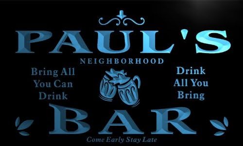 ADVPRO x0013-tm Paul's Neighborhood Bar Beer Mug Custom Personalized Name Neon Sign