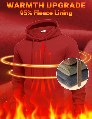 Image of COOFANDY Men Cotton Fleece Hooded Sweatshirt Casual Long Sleeve Hoodies Pullover Fashion Drawstring Hoodie with Kanga Pocket