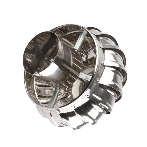 Dachlüftungslüfter, 110 mm/4,33 Zoll Windkraftanlagen Air entlüftung Edelstahl -Dachbeatmung Automatisch Stille rotierende Schornsteinheuerskappe für Dachboden