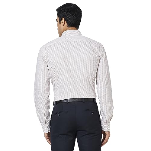 Image of Park Avenue Men's Pure Cotton Stripe Pattern Slim Fit Semi Cutaway Collar Full Sleeve Formal Shirt