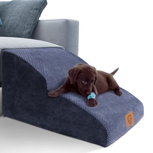 Masthome 犬 階段 犬スロープ階段 ドッグステップ 犬用ステップ 2段 5色 段差解消 ペット用 ステップ 階段 滑り止め 犬用 犬 ステップ 二段踏み台 安全 カバー取り外し可能 ペット用品 小型犬 室内犬 高齢犬 黒 ブラウン 藍 灰色 白（Amazon）