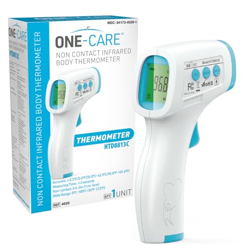 ONE-CARE Digital Infrared Thermometer HTD8813C - Non-Contact, Homedics Thermometer, High