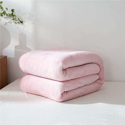 Chickwin Manta para Sofá de Franela, Color Sólido Mantas para Cama 90 135, Mantas de Invierno Cálida y Duradera Microfibra Manta Suave de Felpa para Infantil y Adulto (150x200cm,Rosa Palido)