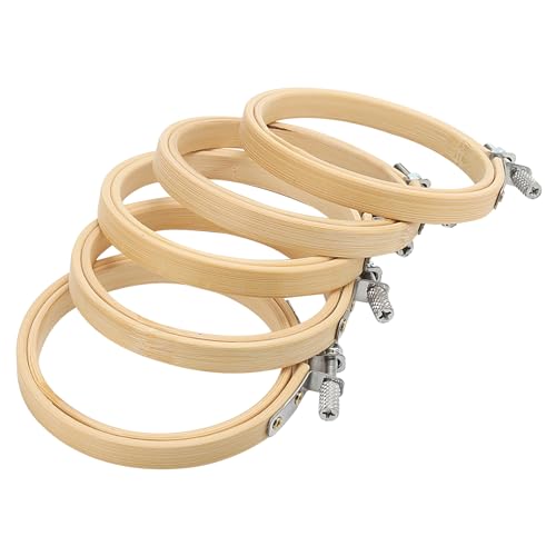 Image of SENJEOK 20Pcs 3 Inch Bamboo Embroidery Hoop, Bamboo Circle Cross Stitch Hoop Ring for Craft Sewing, DIY Project, Decoration