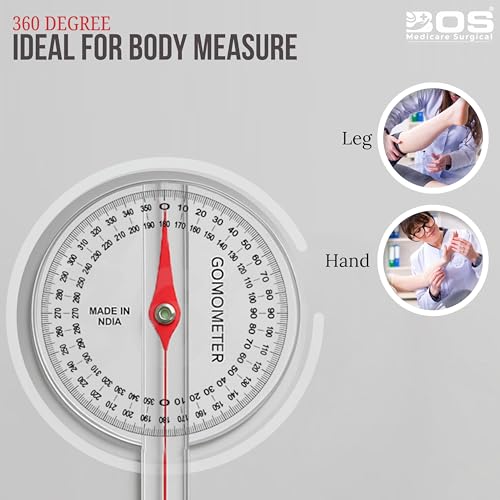 Image of Transparent PVC 360 Degree Goniometer | Medical Orthopedic Joint Range of Motion Measuring Tool | Physical Therapy, Physiotherapy, Rehabilitation Equipment