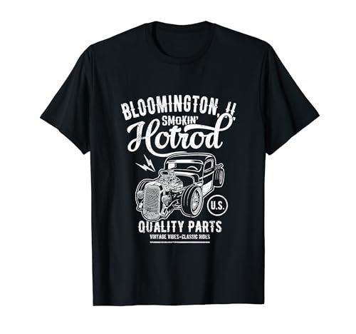 Diseño de coche Hotrod de estilo vintage en Bloomington, Illinois, EE. UU. Camiseta