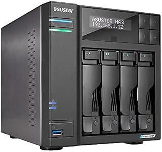 Asustor Lockerstor 4 AS6604T - 4 Bay NAS, Quad-Core 2.0GHz CPU, 2 2.5GbE Ports, 4GB RAM DDR4, 2 M.2 SSD Slots Network Attached Storage (Diskless)