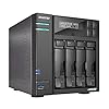 Asustor Lockerstor 4 Gen2 AS6704T – 4 Bay NAS, Quad-Core 2.0 GHz CPU, 4 M.2 NVMe Slots, Dual 2.5GbE, Upgradable to 10GbE…