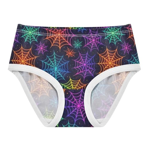 Joisal Toddler Girls Underwear 2t Cotton Panties Little Girl Designer Underpants Briefs Colorful Neon Spider Webs