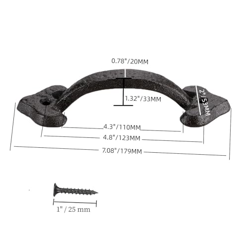 Image of 2-Pack 7 Inch Heart Barn Door Handle - Black Cast Iron Pull for Sliding Doors, Gates, Sheds, Fences, Closets - Indoor Outdoor Farmhouse Hardware