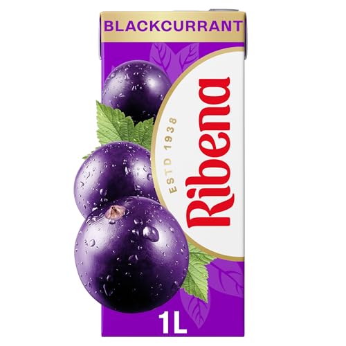 Ribena Blackcurrant Juice Drink 1L Carton Real British Blackcurrants | Rich in Vitamin C | No Artificial Colours or Flavours
