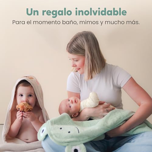 Miniatura 6 de Cuddlebug Set De Capa De Baño Con Capucha Y Manopla Para Bebé - 100 Algodón Rizo Premium - Toalla Infantil Ultra Suave Y Absorbente Para Recién Nacidos Y Niños 75 X 75 Cm - Bear