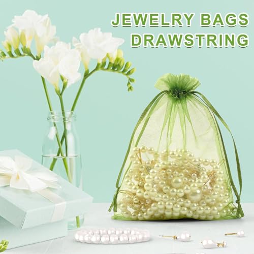 Image of ANZNKU Multicolor Organza Bags 50 Pack 5x7 in, Colorful Gift Bags Bulk for Treat Goodie Candy Soap Jewelry Pouch, Small Mesh Bag Drawstring for Wedding Birthday Party Favor Baby Shower Graduation