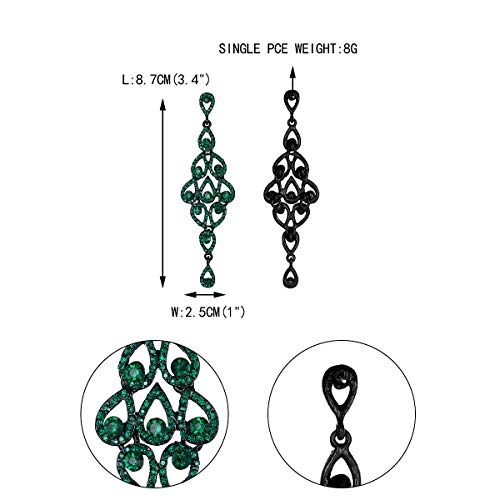 EVER FAITH Women's Austrian Crystal Bohemia Hollow-out Retro Chandelier Teardrop Dangle Earrings4