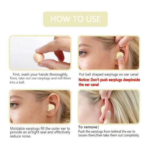 Image of LYSIAN Moldable Silicone Ear Plugs for Sleeping, Snoring & Side Sleepers, Soft Reusable Noise Reduction Earplugs for Sleep, Travel & Swimming, 5 Pairs, Skin Color
