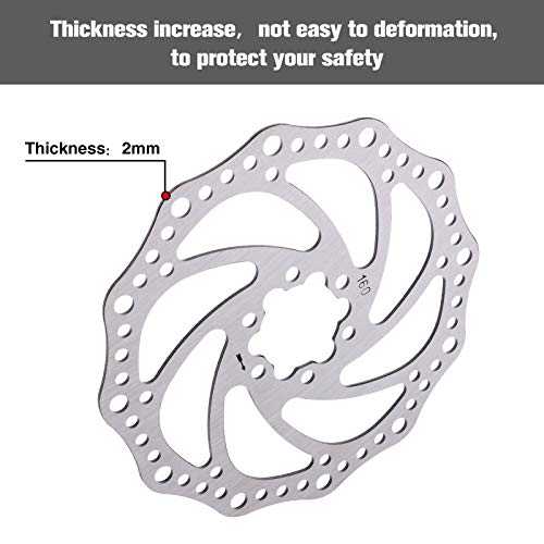 BOWINR 2pcs 160mm Bicycle Disc Brake Rotor, Stainless Steel Bicycle Brake Rotor, Bike Disc Brake Rotor with 12 Bolts for Most Road Bike Mountain Bike MTB BMX