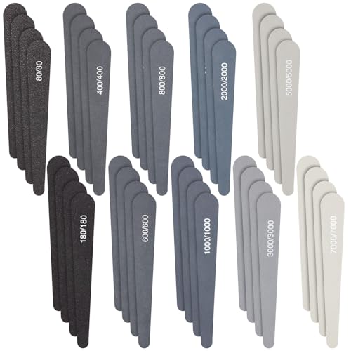 Honoson 40 Pcs Sanding Sticks Sandpaper for Modeling, Drop