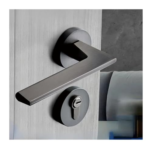 Cerradura de manija puerta gris oscuro moderna para manivela interior 4