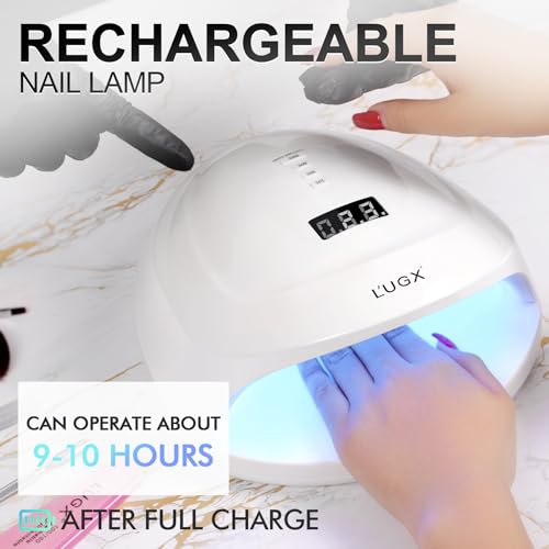 L'UGX Lâmpada de Unha Led Uv Recarregável, Lâmpada de Unha Sem Fio de 60 W, Secador de Unha Profiss