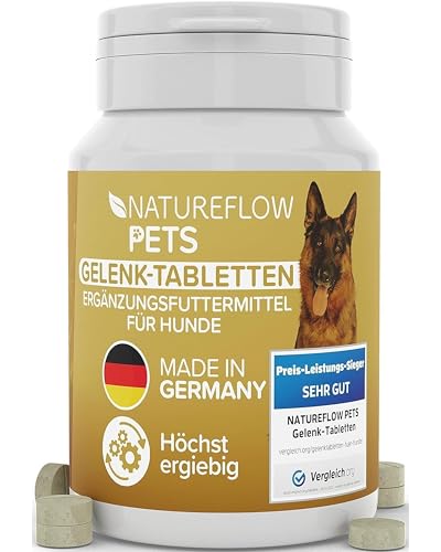 Gelenktabletten Hunde – Test SEHR GUT Made in Germany mit Grünlippmuschel, MSM und Teufelskralle - Keine Kapseln, hohe Akzeptanz Gelenktabletten Hund - 100...