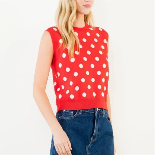 Image of Women Graphic Sweater Vest Y2k Knit Tank Top Lightweight Pullover Top