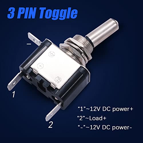 Mxuteuk ASW-07D-BU-BUMZ 2Pcs Rocker Lighted Toggle Switch thumb #4