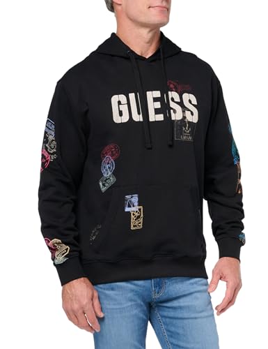 GUESS Men's Eco World Stamps Hoodie