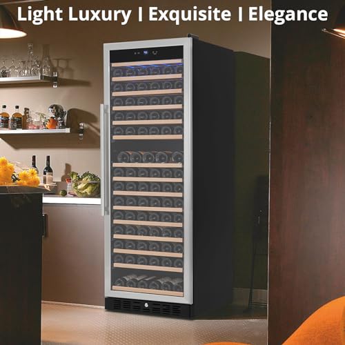 Image of 177 Bottle Wine and Beverage Refrigerator, Freestanding Compressor Wine Cooler Refrigerator with Digital Temperature Control and Single Glass Door, Quiet Operation and Elegant Design for The Wine Love