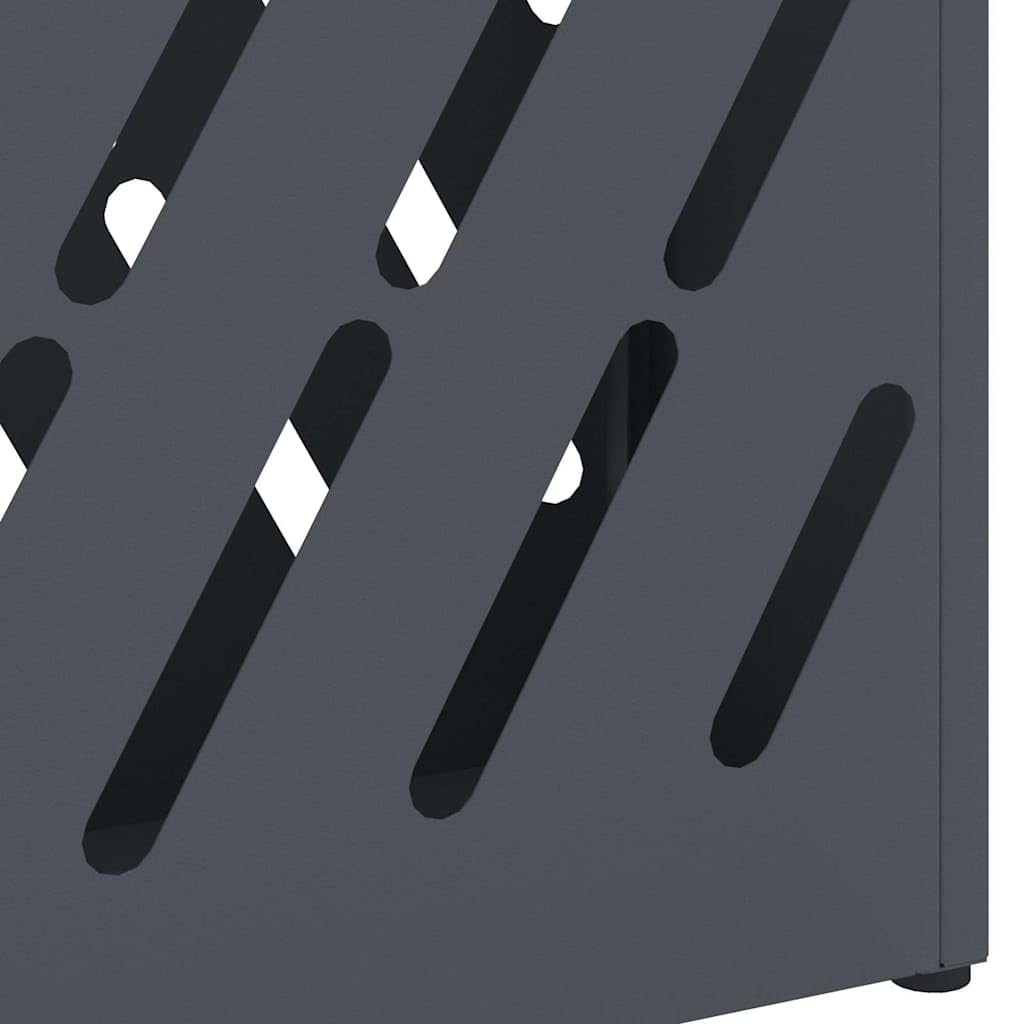 ACAGALA Paragüero de metal, rectangular y diseño de corte en líneas diagonales, amplio espacio de almacenamiento, soporte para paraguas para decoración de oficina o pasillo, 28 x 12 x 41 cm, antracita